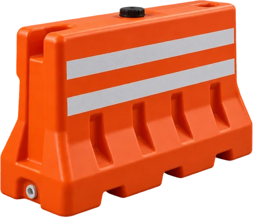 Water-filled road barrier